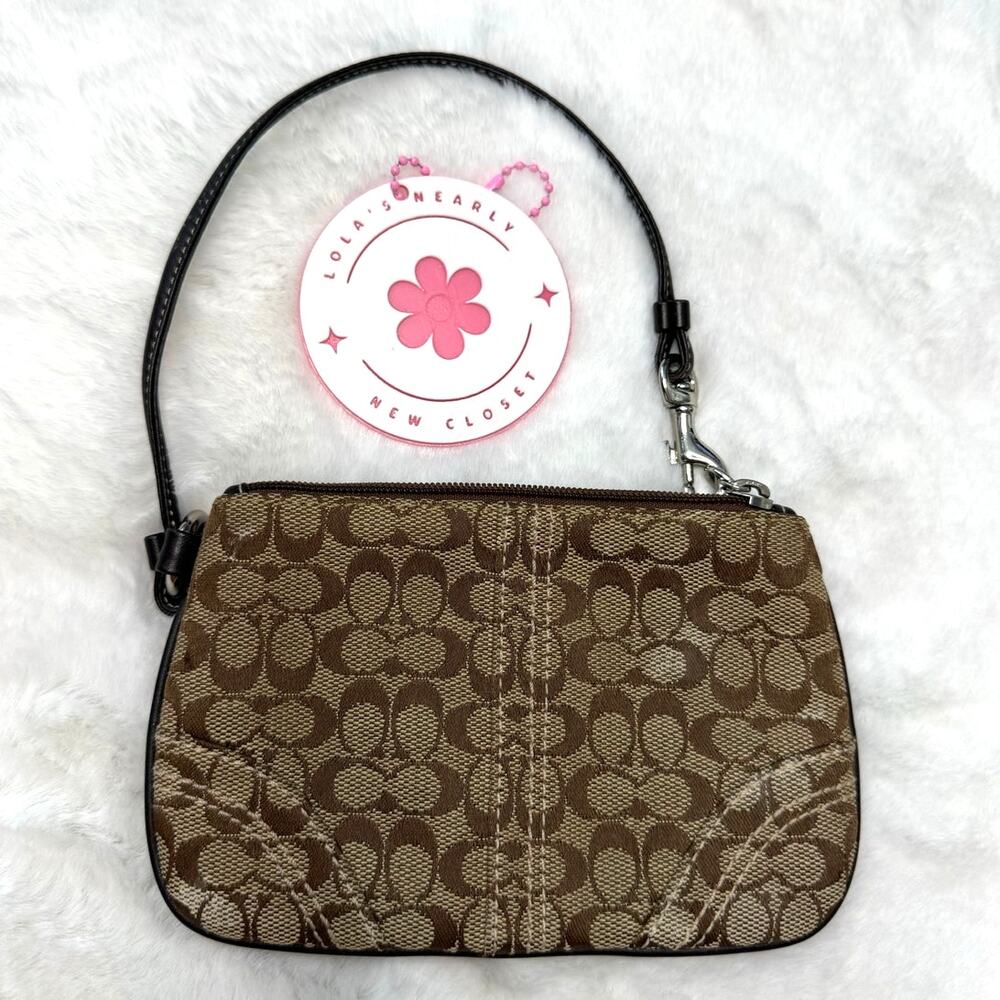 y2k Coach Brown Signature Wristlet